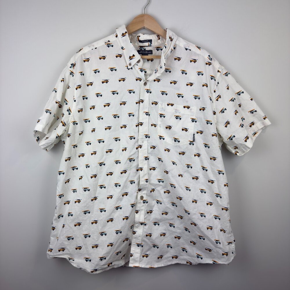 Men's Eddie Bauer Print Short Sleeve Button-Down Shirt, Size XXL